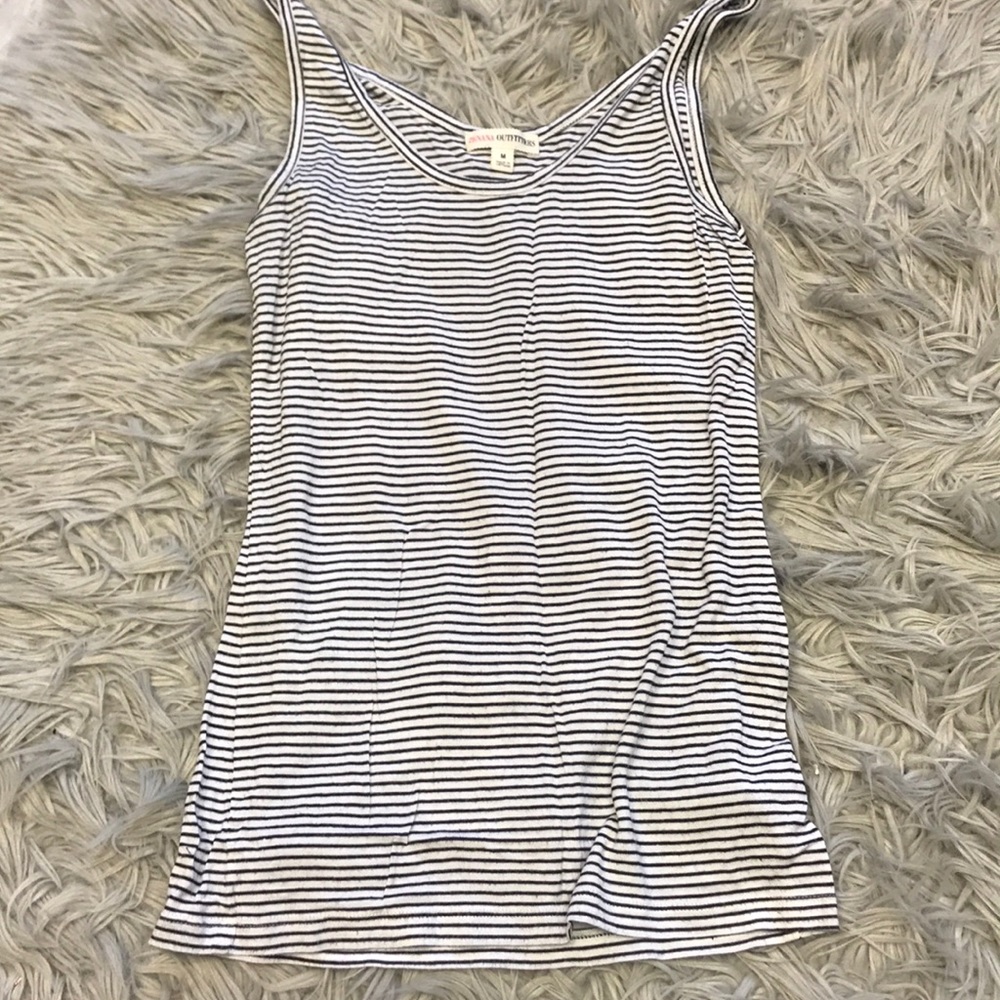 Black and white striped tank